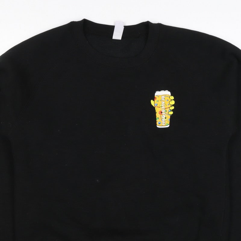 Just Hoods Men’s Black S Pullover Sweatshirt Beavertown Skull Graphic