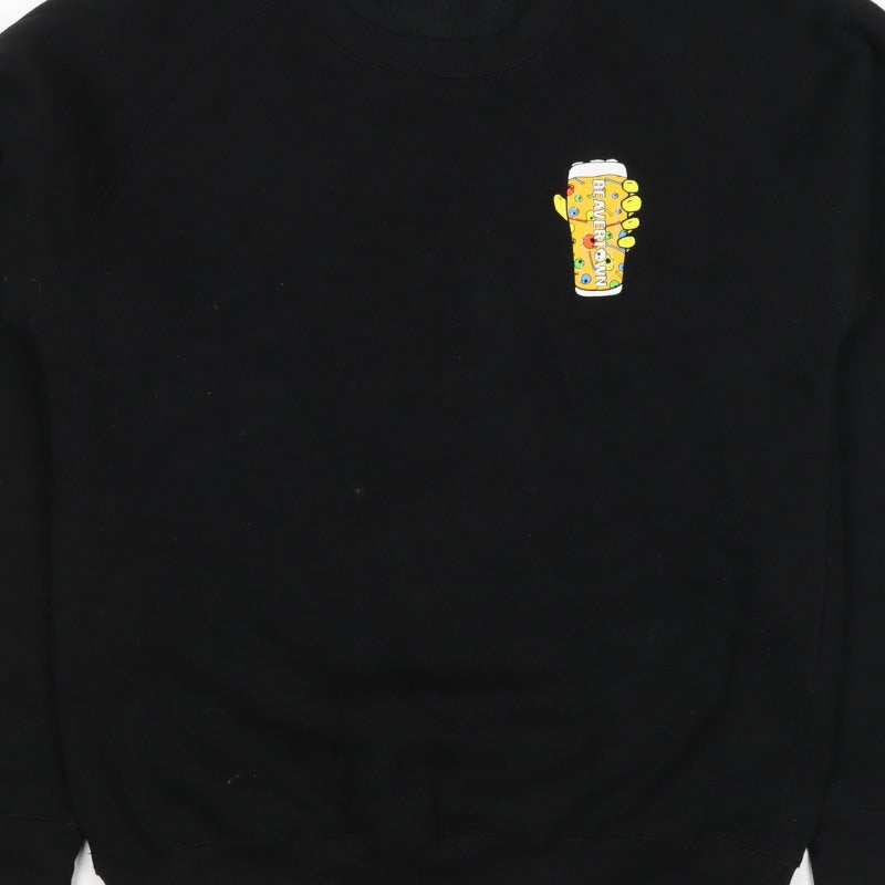 Just Hoods Men’s Black S Pullover Sweatshirt Beavertown Skull Graphic