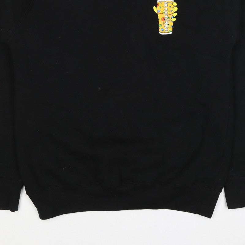 Just Hoods Men’s Black S Pullover Sweatshirt Beavertown Skull Graphic