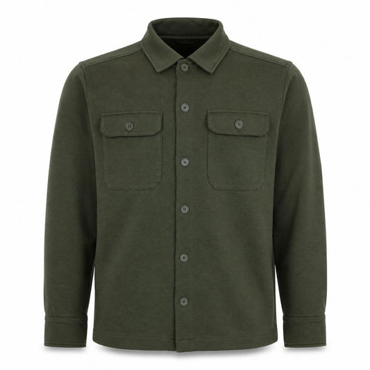Marks and Spencer Men Green S Button Collared Cotton Blend Cardigan