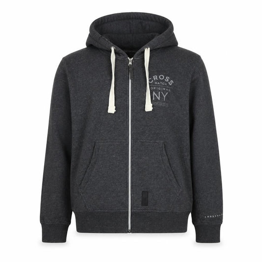 Crosshatch Men’s Grey XXL Full Zip Hooded Graphic Print Hoodie