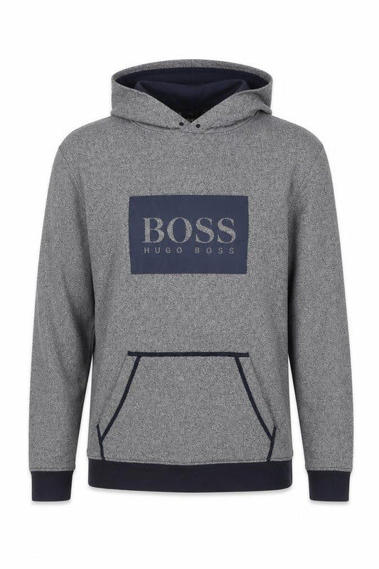 Hugo Boss Men's Grey M Pullover Hoodie Logo Pocket Long Sleeve