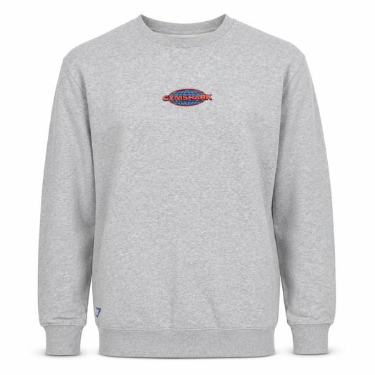Gymshark Men's Grey M Pullover Graphic Logo Crew Neck Sweatshirt