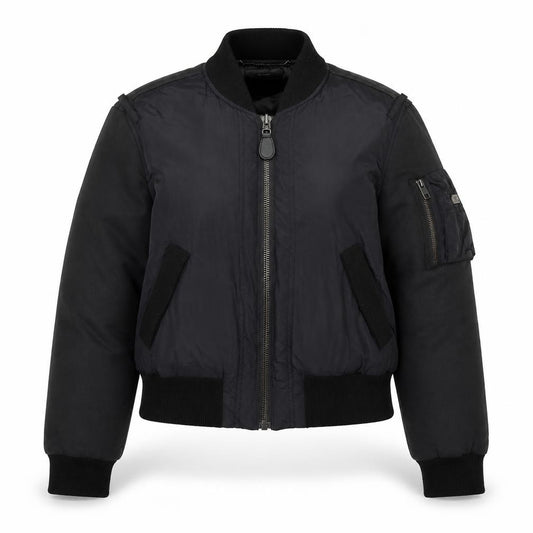 Diesel Women’s Black S Bomber Jacket Cotton Nylon Full Zip
