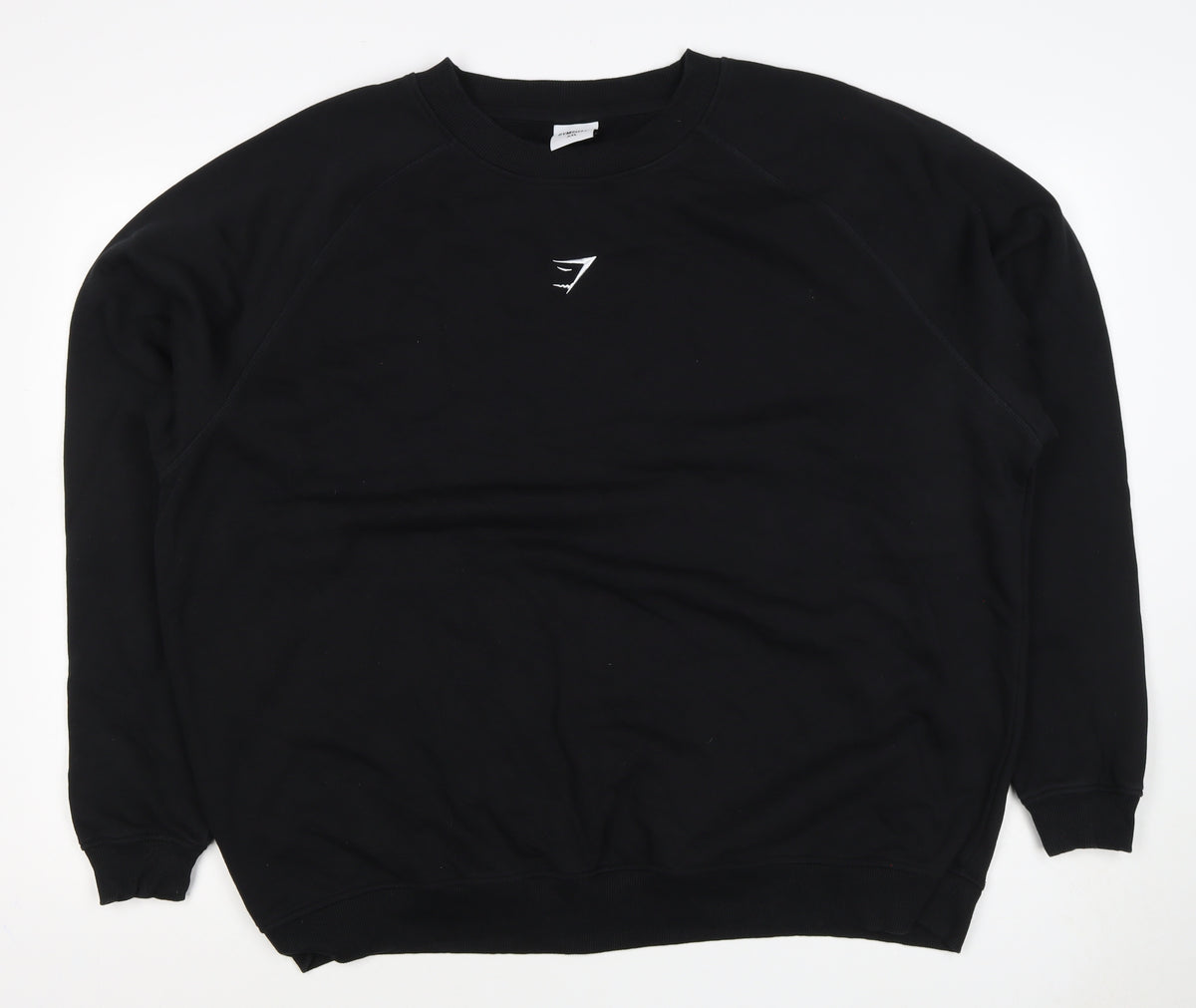 Gymshark Unisex Adults Black 2XL Pullover Crew Neck Logo Sweatshirt