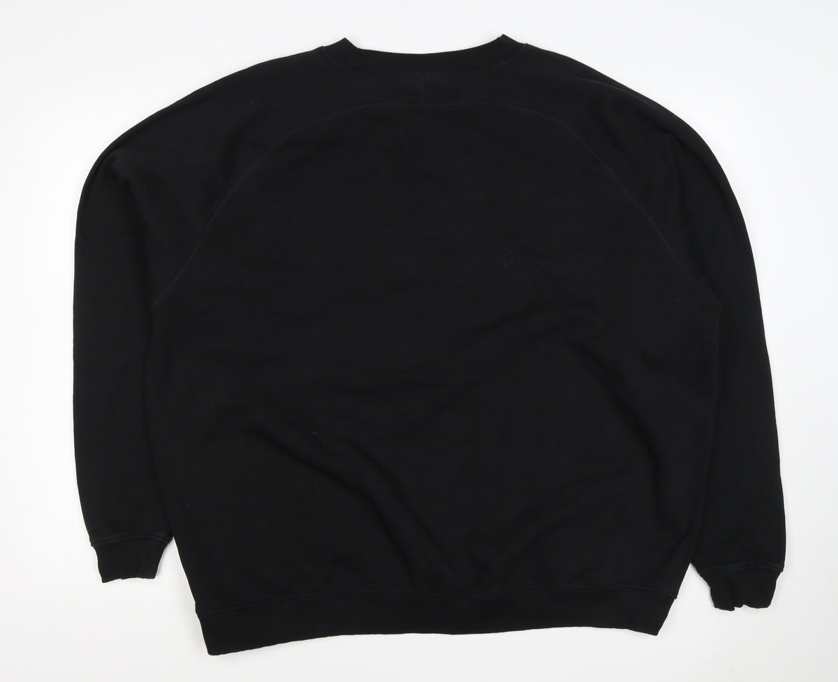 Gymshark Unisex Adults Black 2XL Pullover Crew Neck Logo Sweatshirt