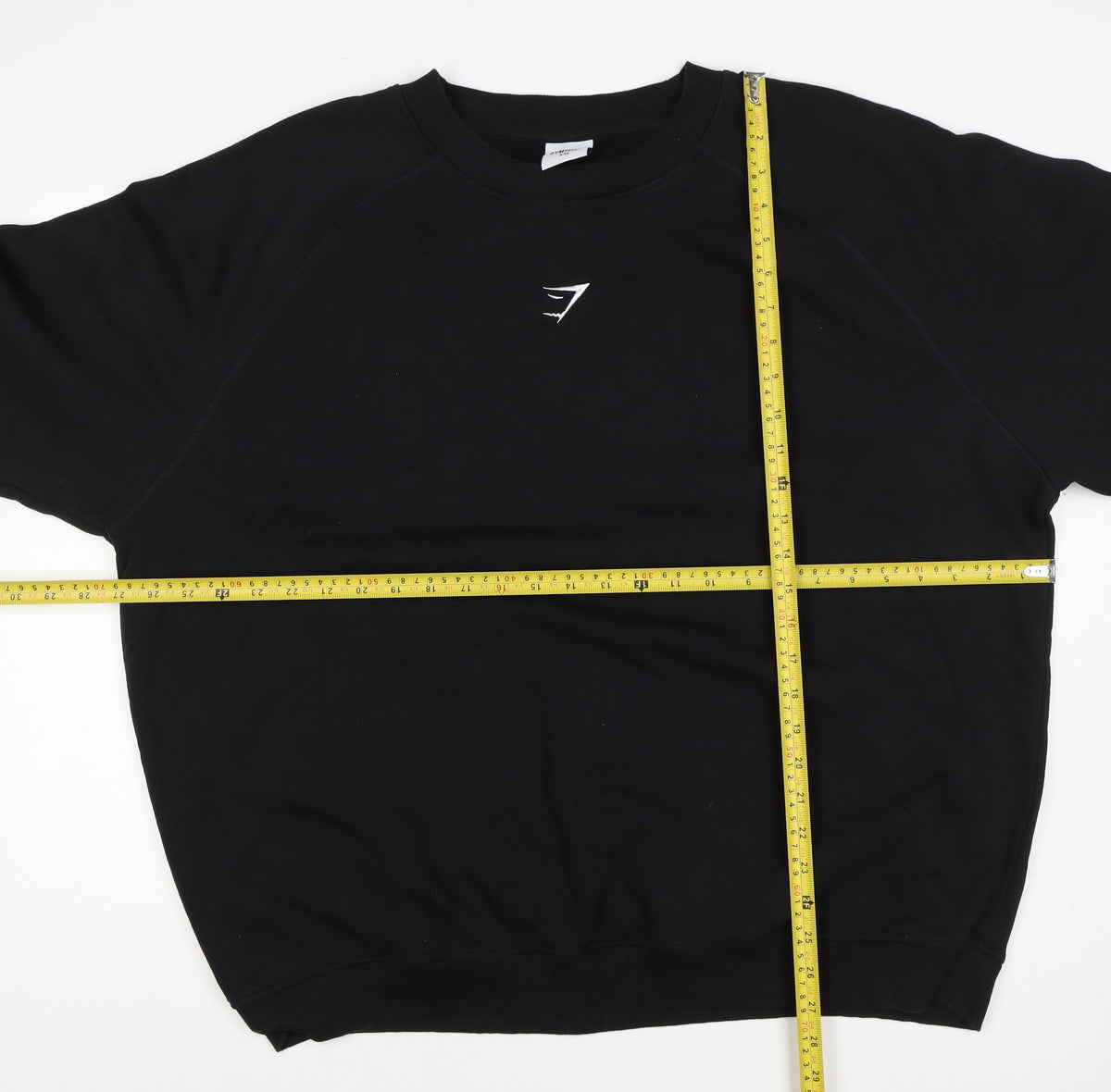 Gymshark Unisex Adults Black 2XL Pullover Crew Neck Logo Sweatshirt