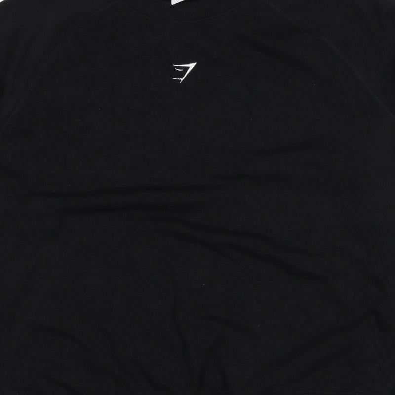 Gymshark Unisex Adults Black 2XL Pullover Crew Neck Logo Sweatshirt