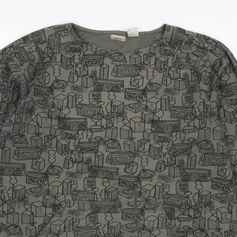 La Redoute Teens Grey M Pullover Graphic Music Sweatshirt