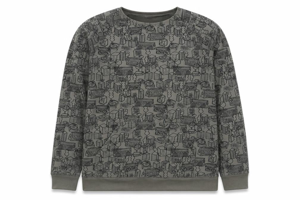 La Redoute Teens Grey M Pullover Graphic Music Sweatshirt