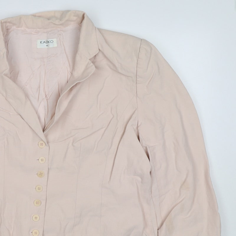 Kaliko Women Pink UK 16 Silk Blend Single-Breasted Blazer Jacket