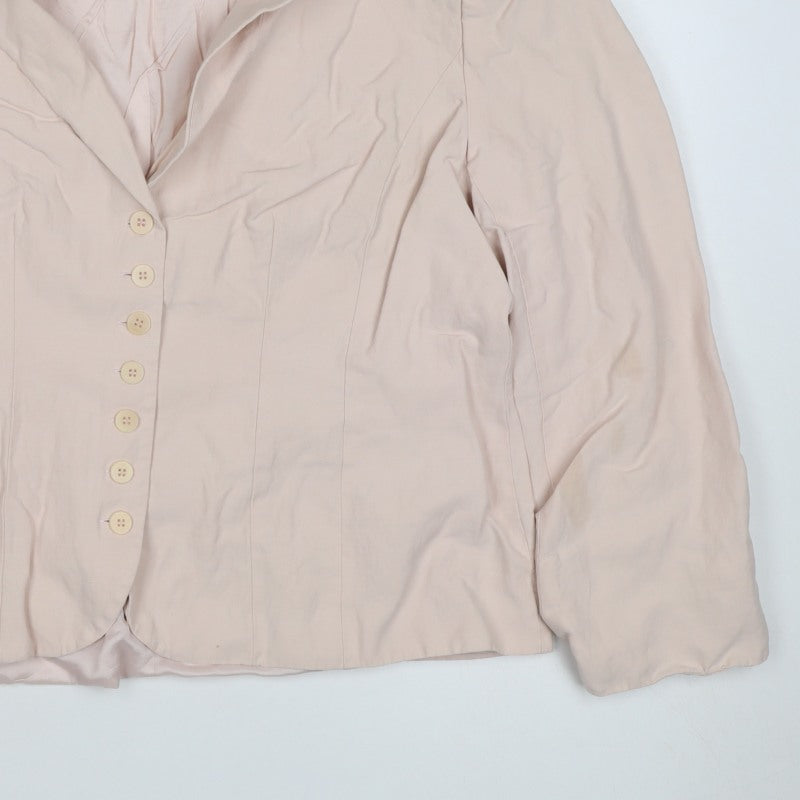Kaliko Women Pink UK 16 Silk Blend Single-Breasted Blazer Jacket