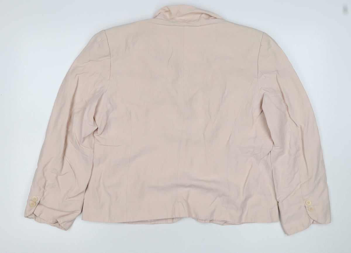 Kaliko Women Pink UK 16 Silk Blend Single-Breasted Blazer Jacket