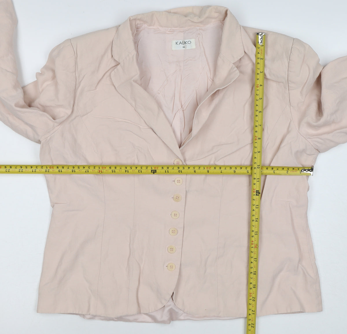 Kaliko Women Pink UK 16 Silk Blend Single-Breasted Blazer Jacket