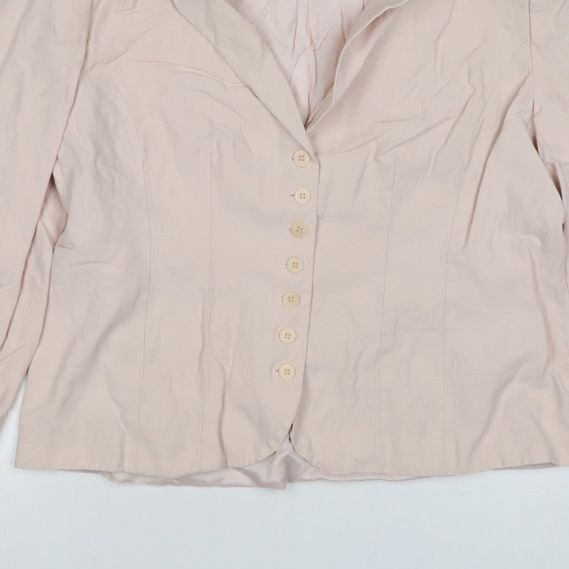 Kaliko Women Pink UK 16 Silk Blend Single-Breasted Blazer Jacket