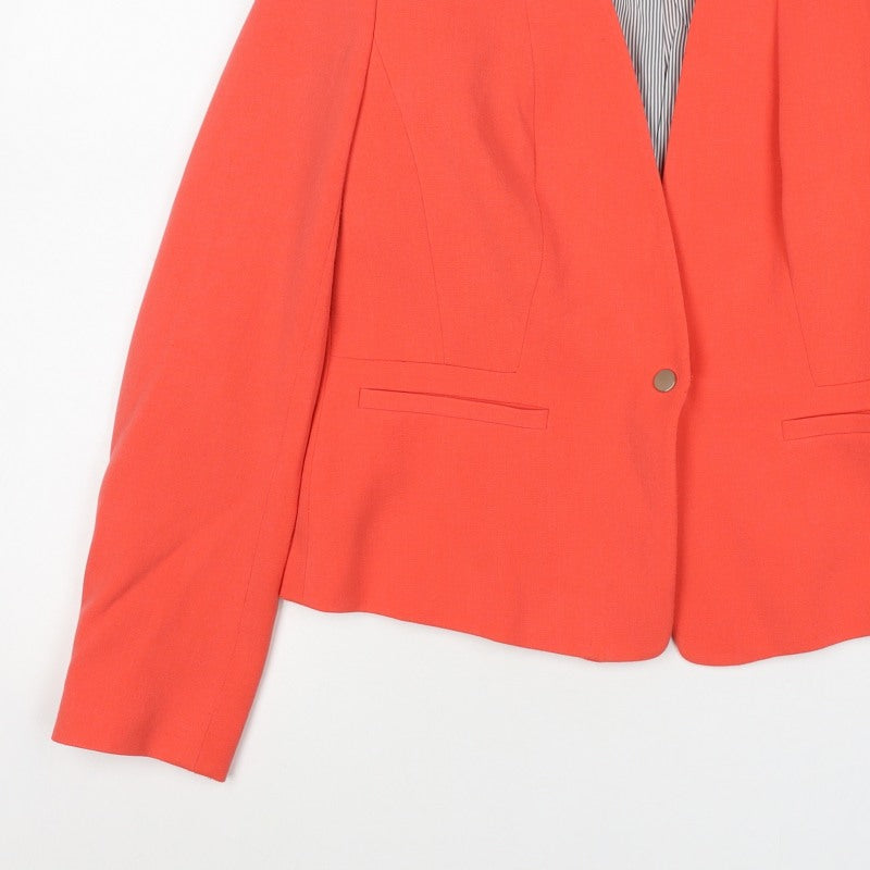 Marks and Spencer Women Orange UK 10 Lined Single-Breasted Blazer