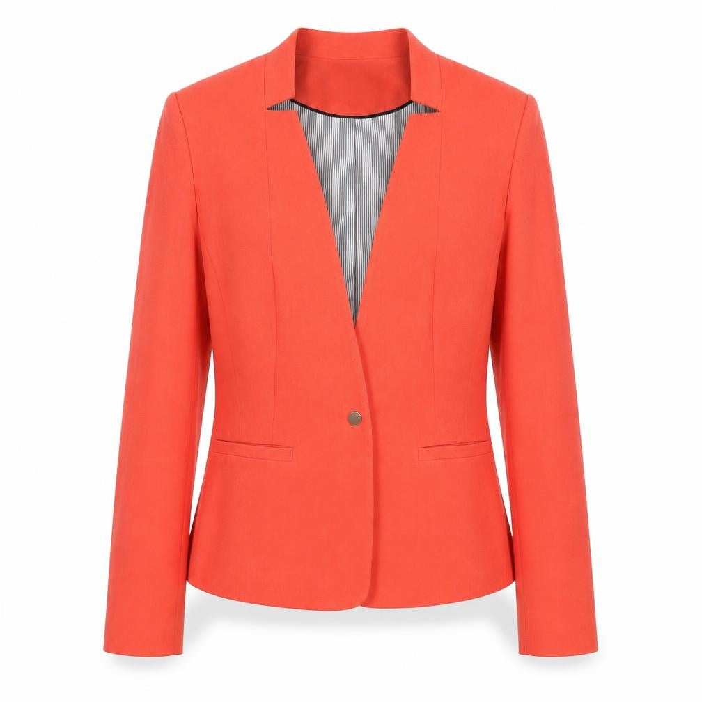 Marks and Spencer Women Orange UK 10 Lined Single-Breasted Blazer
