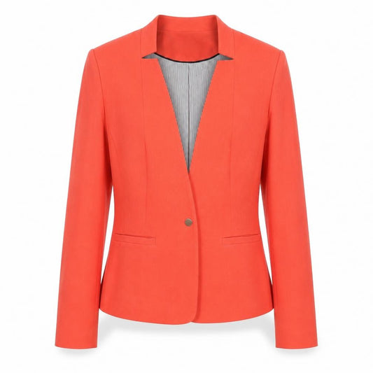 Marks and Spencer Women Orange UK 10 Lined Single-Breasted Blazer