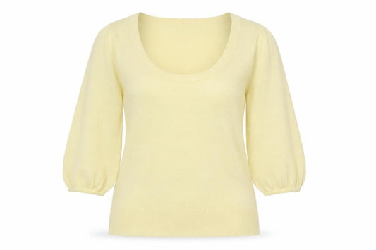 TU Women’s Yellow Size 10 Scoop Neck Balloon Sleeve Knit Jumper