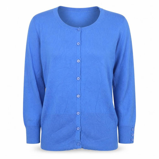Brealicious Women’s Blue Size 12 Button Front Knit Cardigan Long Sleeve