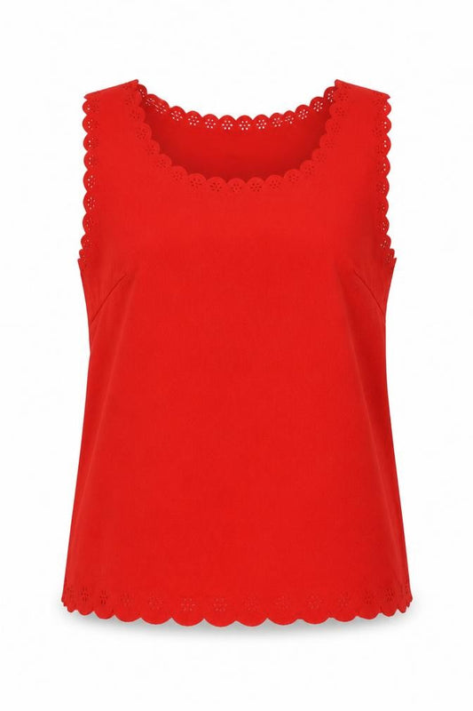 Atmosphere Women Red UK 10 Scallop Edge Sleeveless Camisole Top