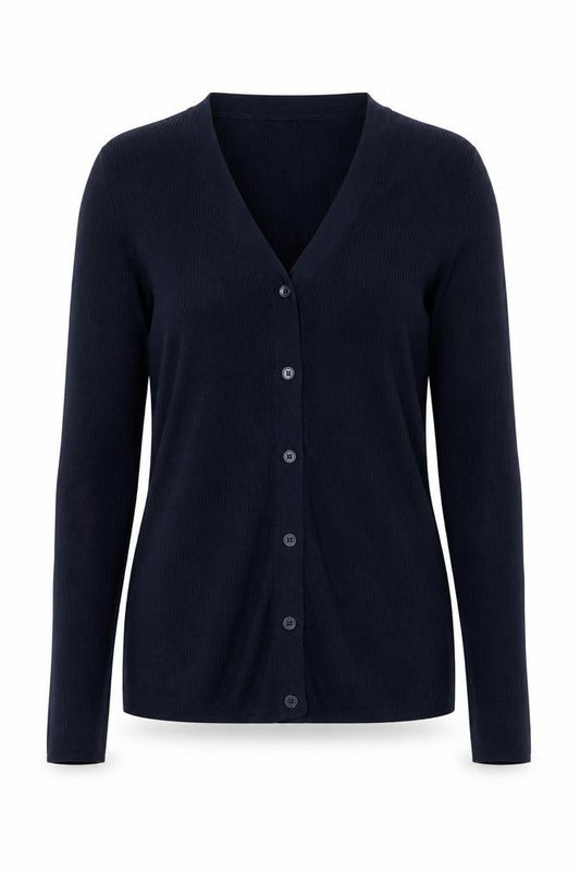 Autograph Women Navy UK 10 Silk Cashmere V-Neck Button Cardigan