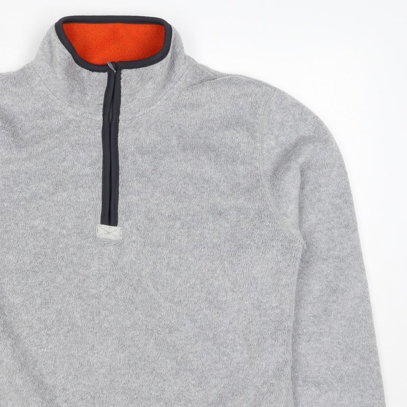 U-RIGHT Women’s Grey Fleece 1/4 Zip Pullover Sweatshirt Size L