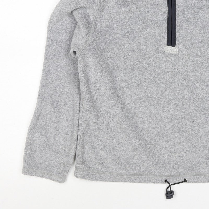 U-RIGHT Women’s Grey Fleece 1/4 Zip Pullover Sweatshirt Size L