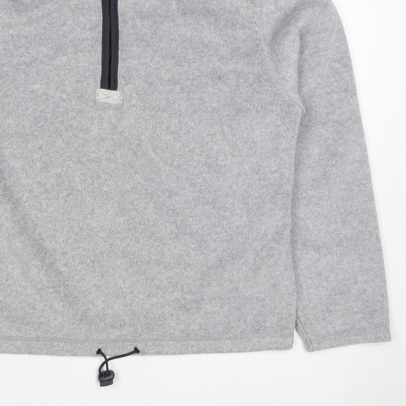 U-RIGHT Women’s Grey Fleece 1/4 Zip Pullover Sweatshirt Size L