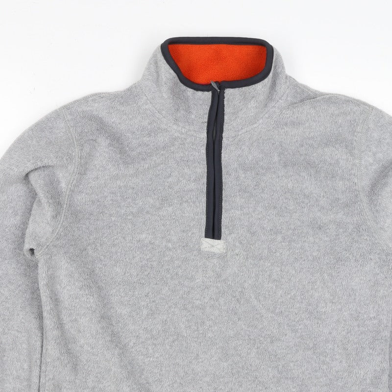 U-RIGHT Women’s Grey Fleece 1/4 Zip Pullover Sweatshirt Size L