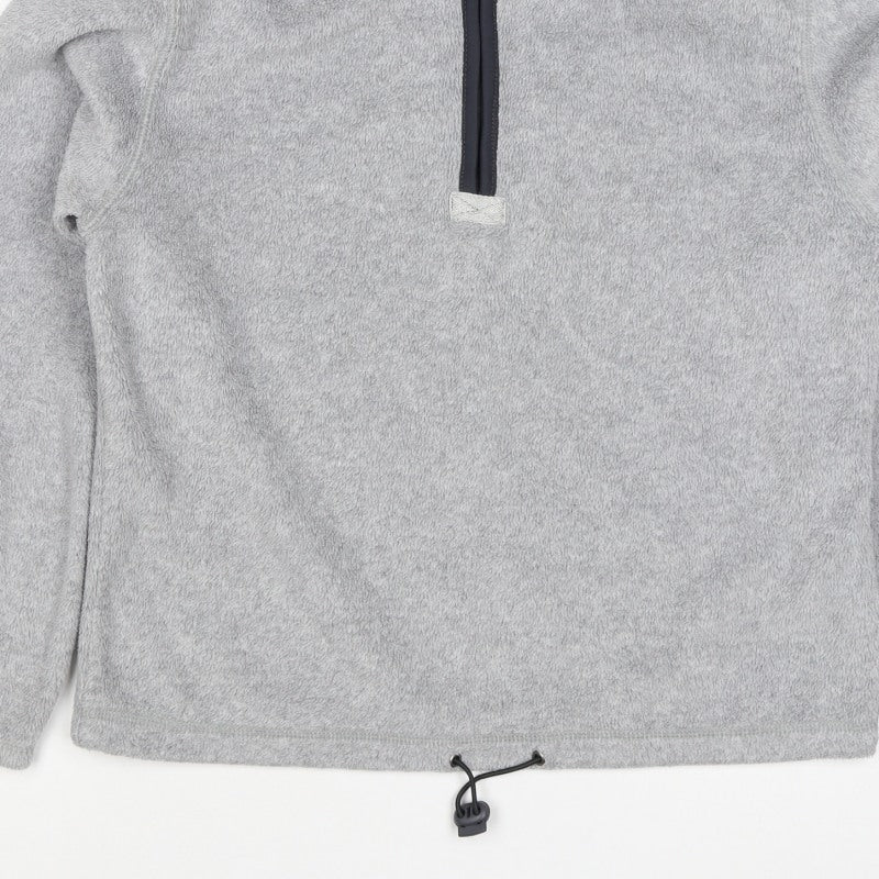 U-RIGHT Women’s Grey Fleece 1/4 Zip Pullover Sweatshirt Size L