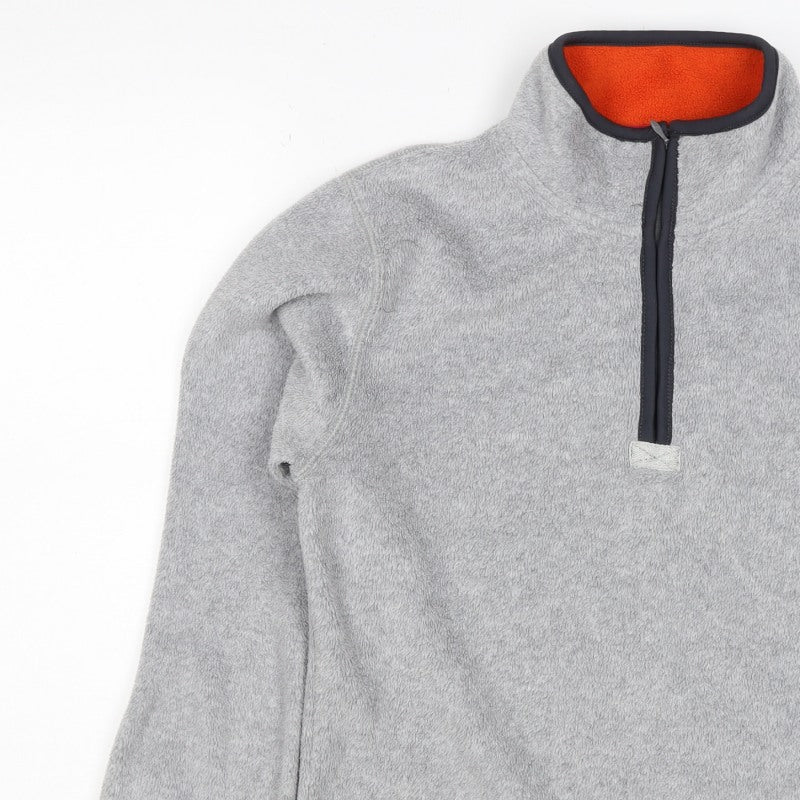 U-RIGHT Women’s Grey Fleece 1/4 Zip Pullover Sweatshirt Size L