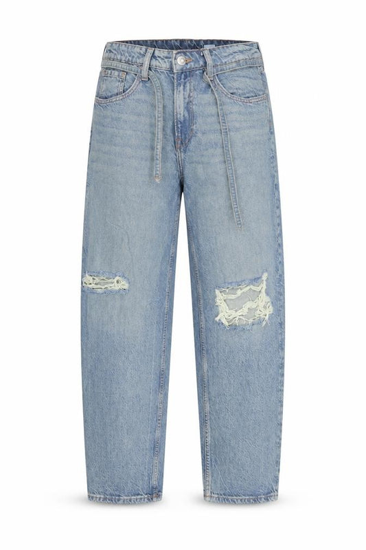 H&M Women Blue UK 10 Super Baggy Low Rise Distressed Boyfriend Jeans