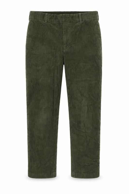 UNIQLO Men Green Corduroy Slim Tapered Chino Trousers M 30in