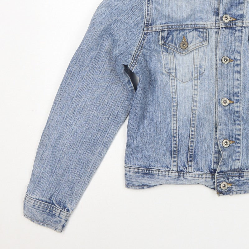 River Island Women’s Blue Denim Jacket Size 14 Button Up