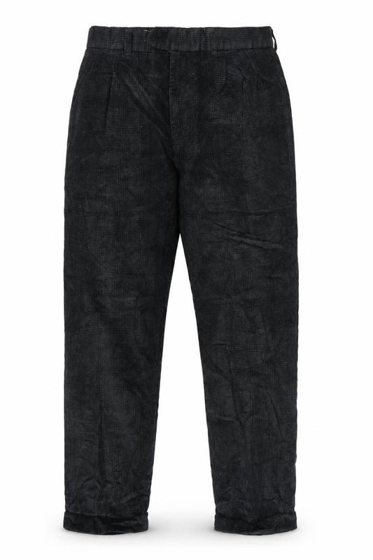 Marks and Spencer Men's Black 30/31 Cotton Check Tapered Trousers