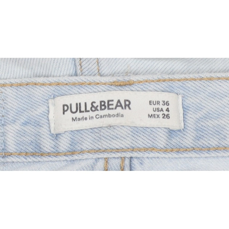 Pull&Bear Women Blue UK 8 Distressed Cut-Off Denim Shorts
