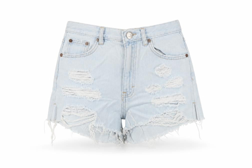 Pull&Bear Women Blue UK 8 Distressed Cut-Off Denim Shorts