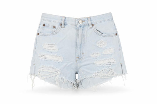 Pull&Bear Women Blue UK 8 Distressed Cut-Off Denim Shorts