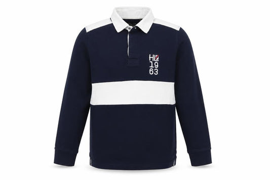 Henri Lloyd Boys Blue 12-13 Years Long Sleeve Colourblock Polo Shirt