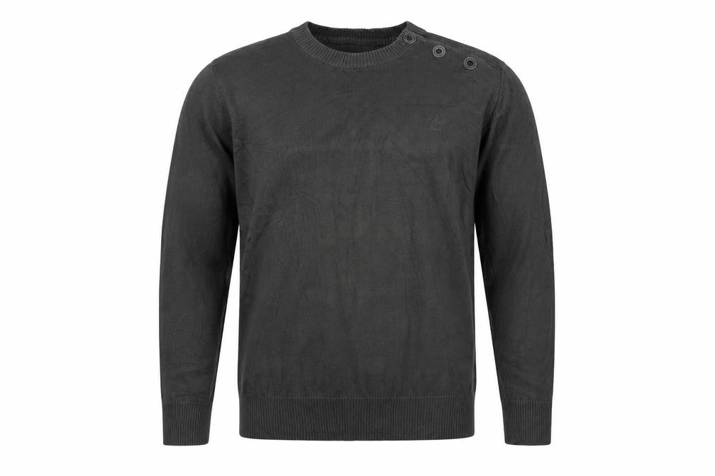 Firetrap Men's Grey XL Button Shoulder Crew Neck Knit Jumper