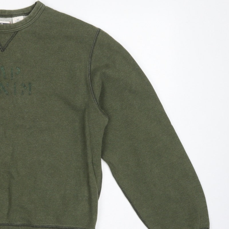 Gap Men’s Green S Pullover Crew Neck Logo Fleece Sweatshirt