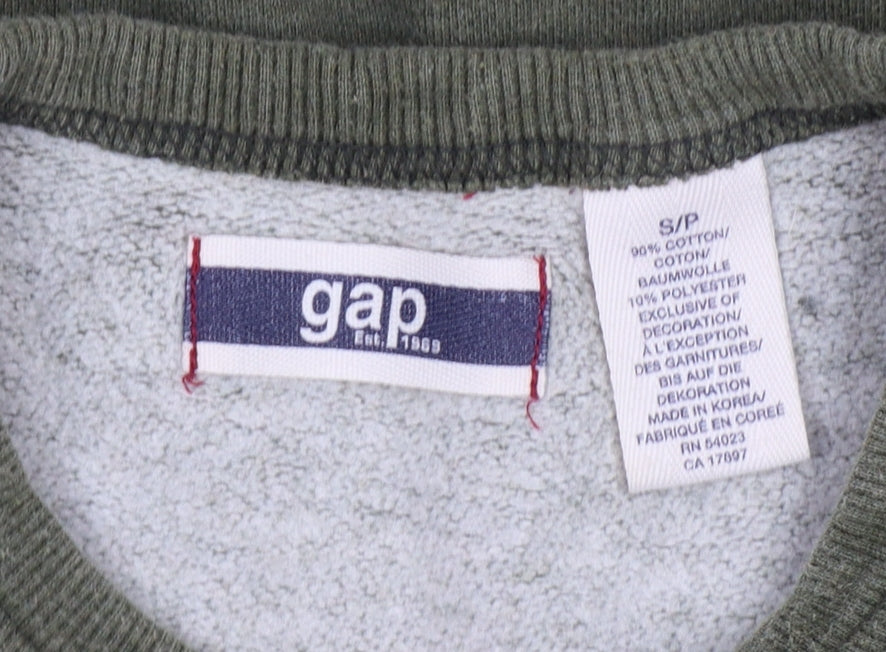 Gap Men’s Green S Pullover Crew Neck Logo Fleece Sweatshirt