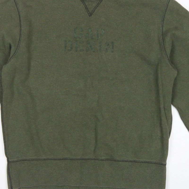 Gap Men’s Green S Pullover Crew Neck Logo Fleece Sweatshirt