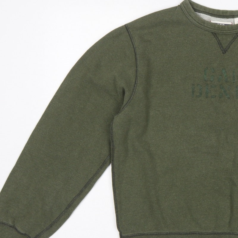 Gap Men’s Green S Pullover Crew Neck Logo Fleece Sweatshirt