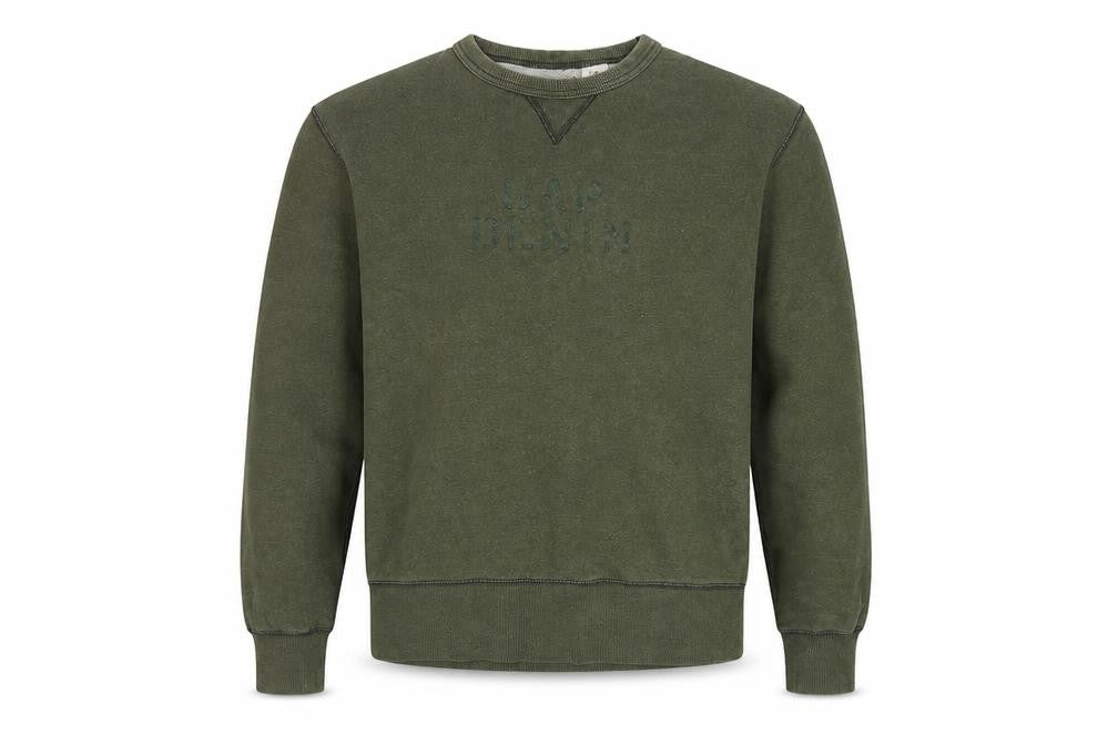 Gap Men’s Green S Pullover Crew Neck Logo Fleece Sweatshirt