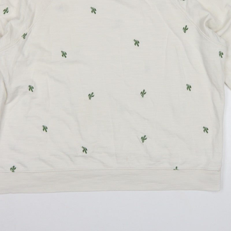 M&S Womens Ivory Cactus Embroidered Cotton Sweatshirt UK 20