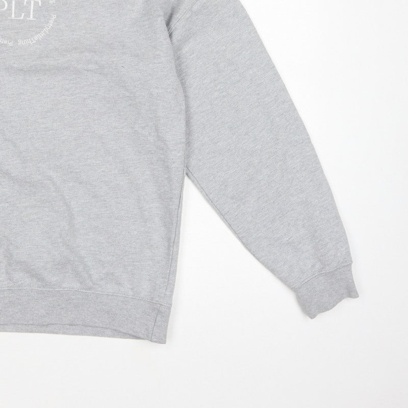 PrettyLittleThing Women Grey XS PLT Logo Crew Neck Pullover Sweatshirt