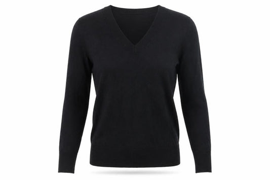 M&S Collection Women’s Black XS Extra Fine Merino Wool V-Neck Jumper
