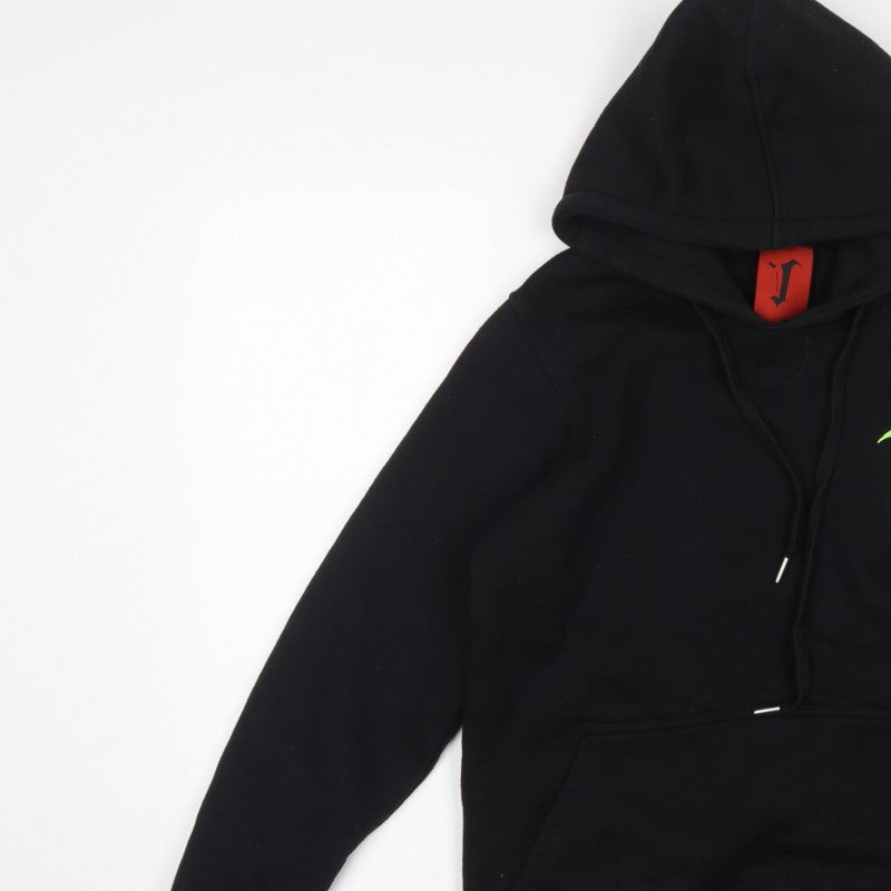Volch Men’s Black S Pullover Hoodie Gothic Logo Graphic Print